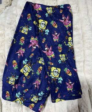 Peachy Mama Women's Leggings TC2 Halloween Monsters Navy blue NWT Plus Size